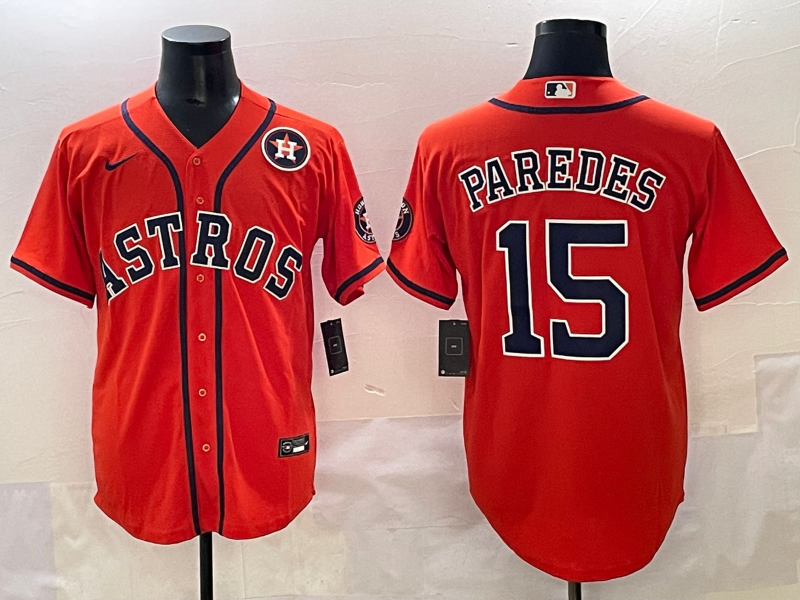 Men Houston Astros #15 Paredes Orange 2025 MLB nike jersey style 4->houston astros->MLB Jersey